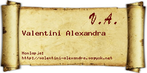 Valentini Alexandra névjegykártya
